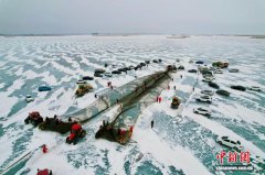 镇赉哈尔淖冬捕启动 首网捕获鲜鱼2万余斤